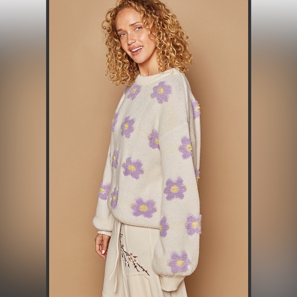 292 LAST ONE ☀️Pretty POL daisy pattern sweater - Picture 4 of 5